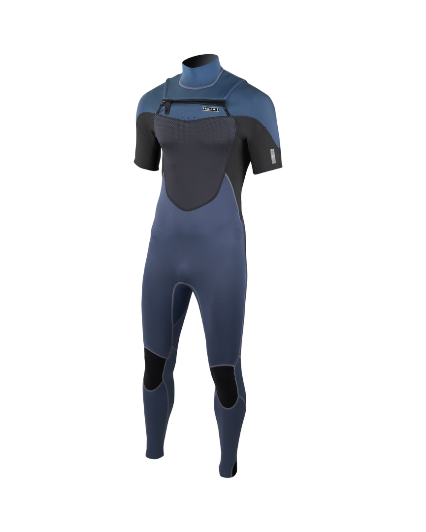 Prolimit Muta Bifoderata Fusion Shortarm 3/2 Blu Q-Lining Zip Frontale