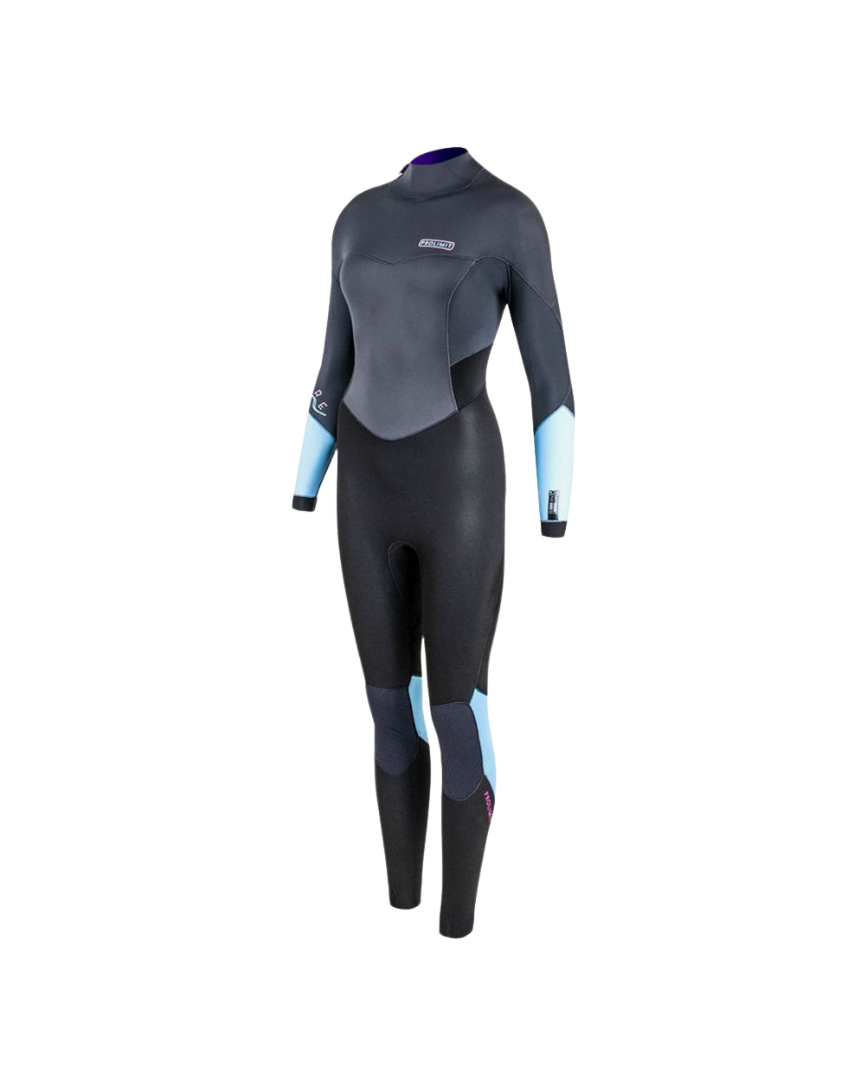 Prolimit Muta Intera Bifoderata Fire Steamer 5/3 Nero/Celeste Zip Posteriore Donna