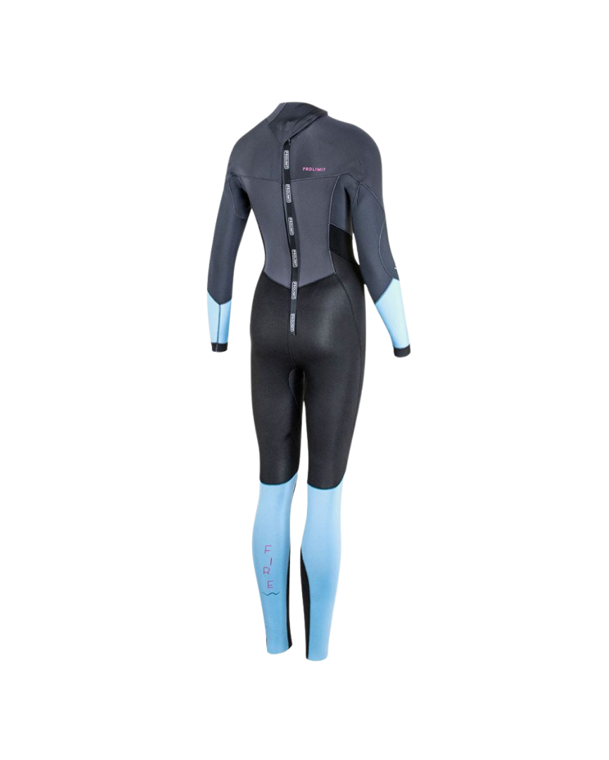 Prolimit Muta Intera Bifoderata Fire Steamer 5/3 Nero/Celeste Zip Posteriore Donna 3