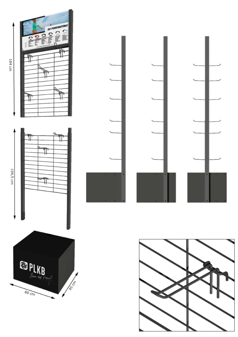 PLKB Display including headercard and 18 hooks