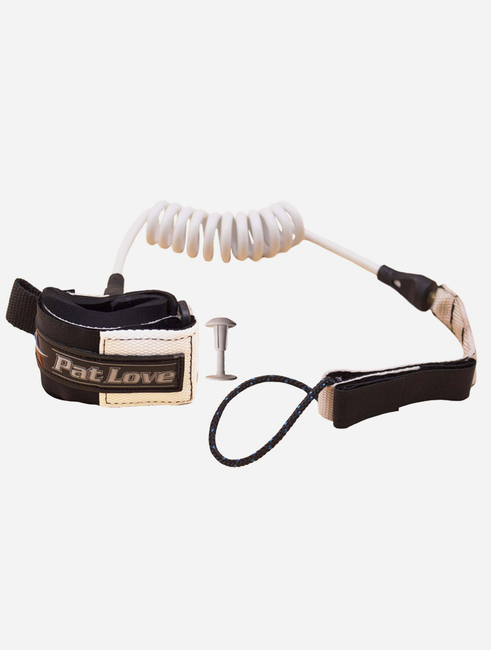Pat Love Leash Coil Bodyboard Bianco Nero Bodyboard Surf