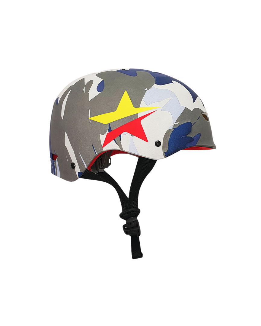 Pat love Casco Camuflage Blu Bianco Regolabile 2