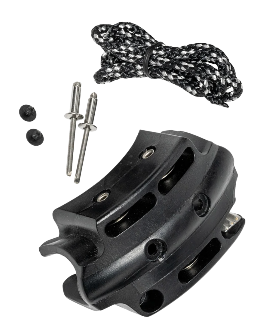 Kit con Carrucole per Tail Terminale Boma ricambio Windsurf 25,7mm OD Diameter Tube nero 1pz
